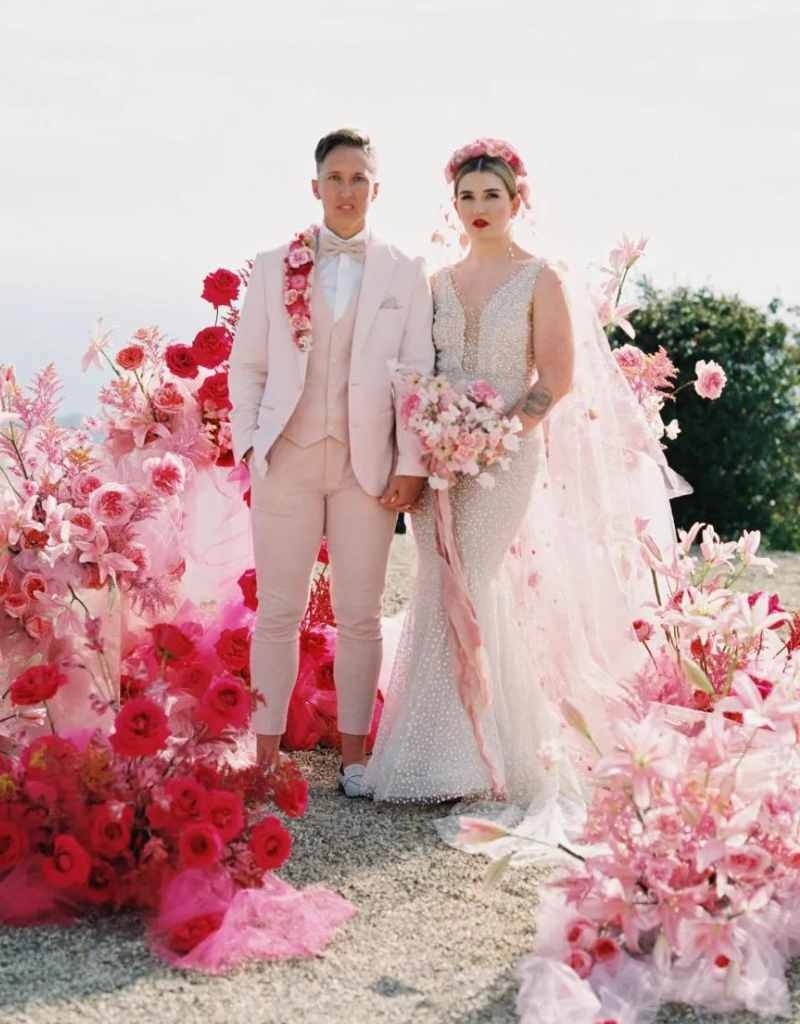 Moda Primavera Blush Rosa Calças Femininas Ternos Para Casamento