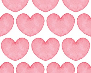 capa post: watercolor hearts seamless pattern brick