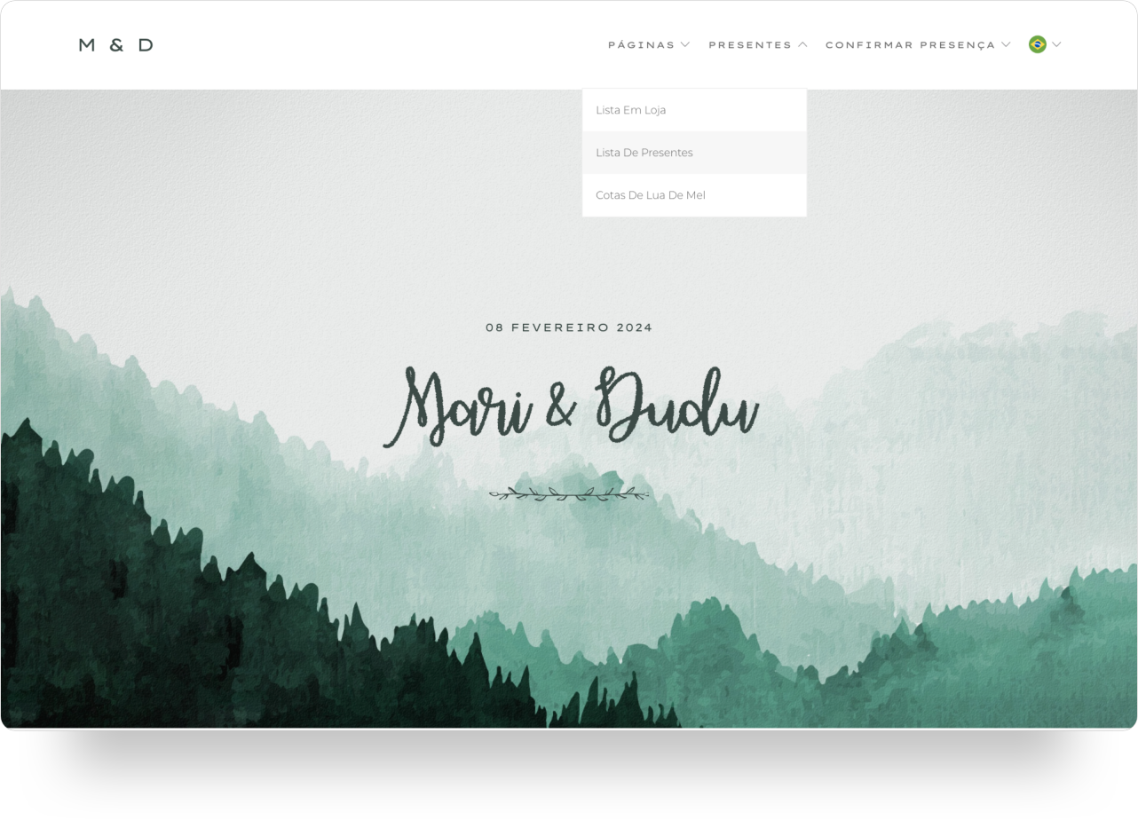 site de casamento com template