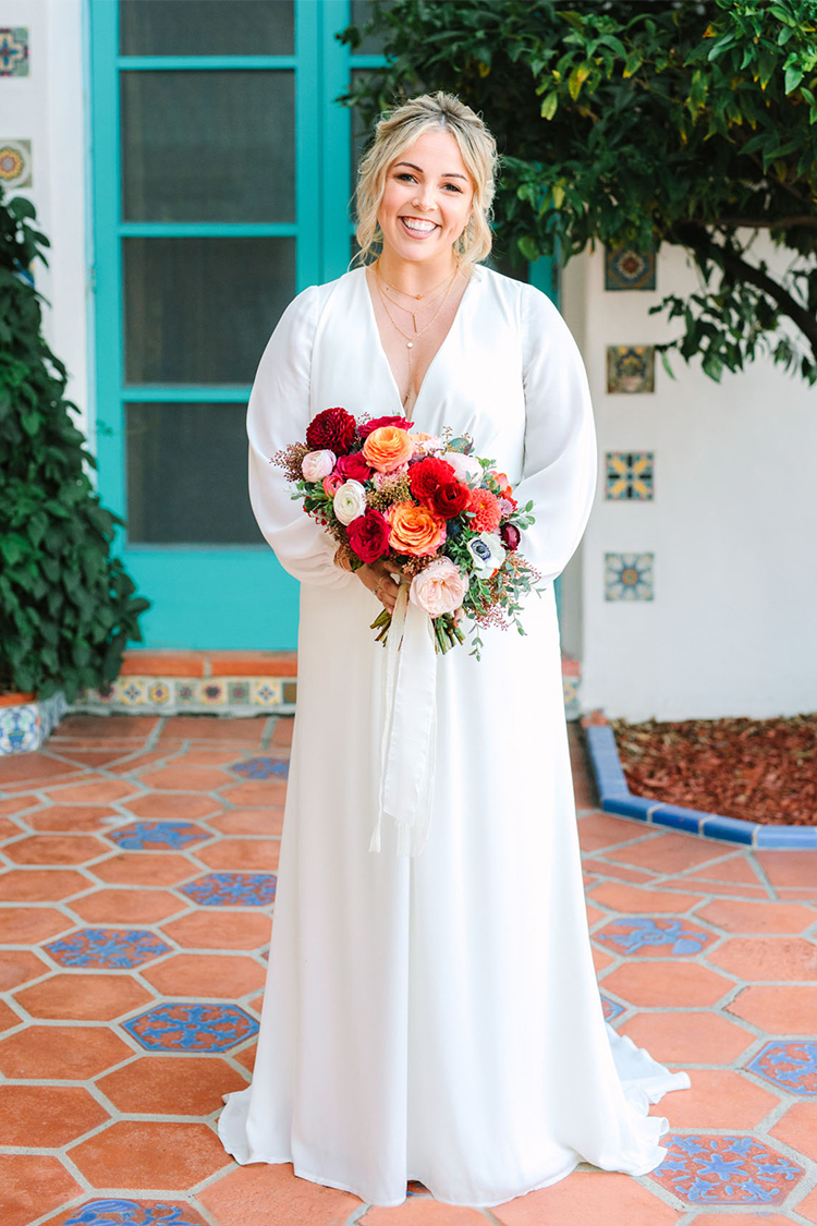 vestido de noiva com manga longa para um casamento brunch