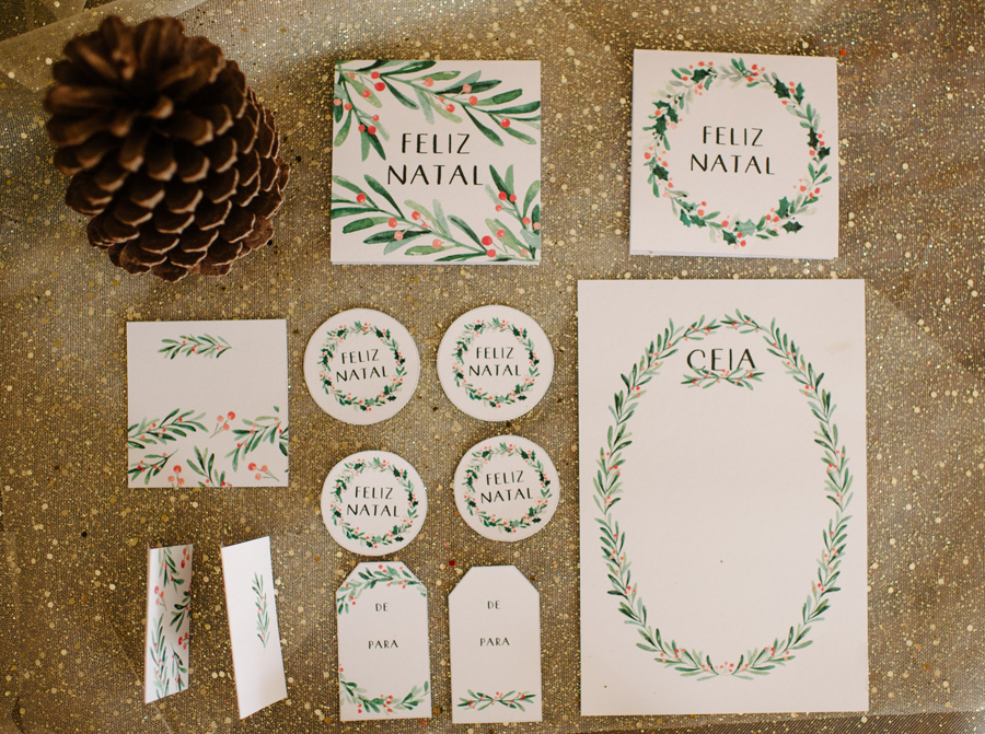 Tag de natal: grátis para imprimir + cartão e menu personalizável