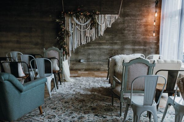 cerimônia de casamento industrial e boho