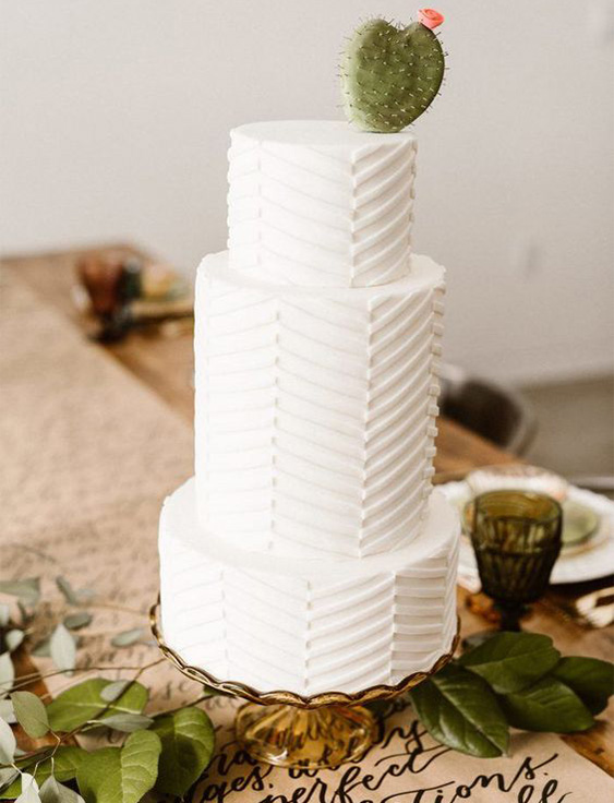 topo de bolo de casamento de cactos