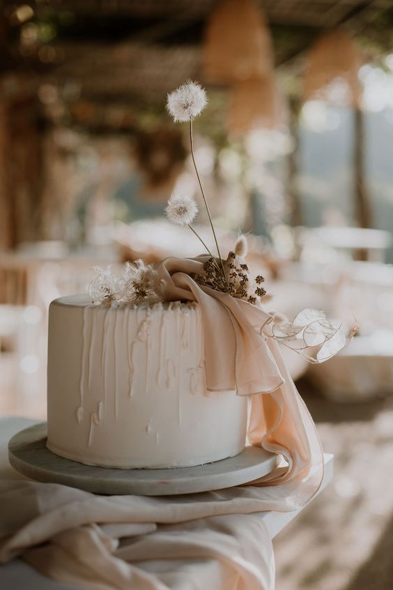 topo de bolo de casamento flor única