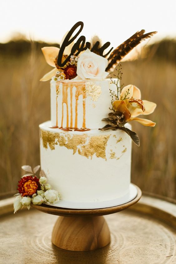 topo de bolo de casamento flor
