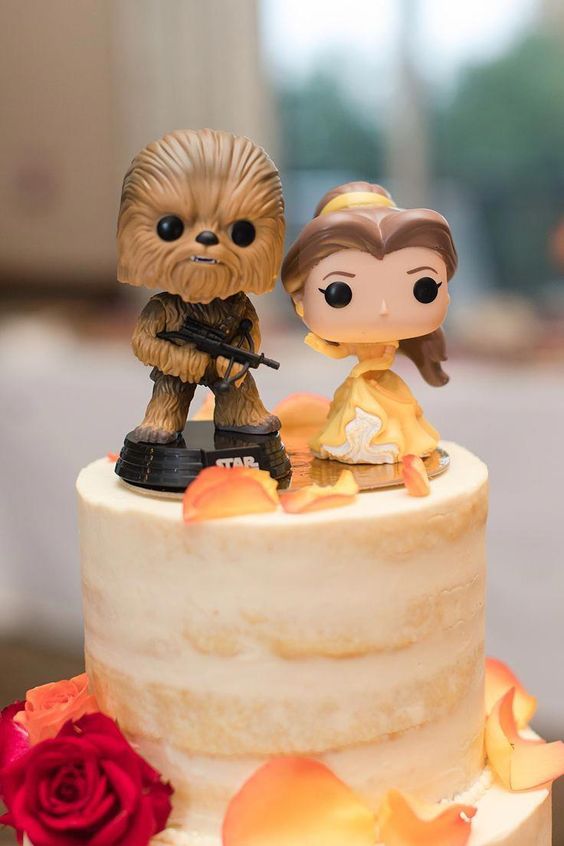 Topo de bolo de casamento de bonequinhos star wars