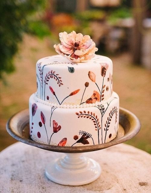 Topo de bolo de casamento de flor