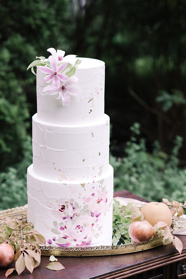 Topo de bolo de casamento de flor unica