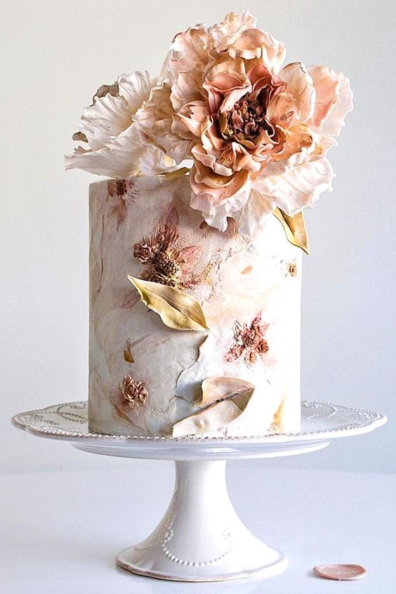 Topo de bolo de casamento de flores