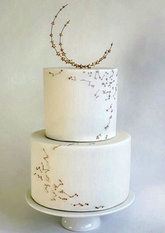 Topo de bolo de casamento minimalista