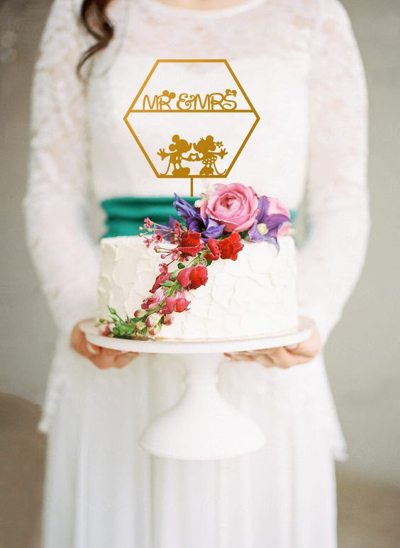 topo de bolo de casamento monograma