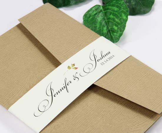 convite de casamento com faixa de papel