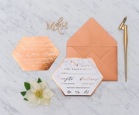 capa post: convite de casamento moderno cobre