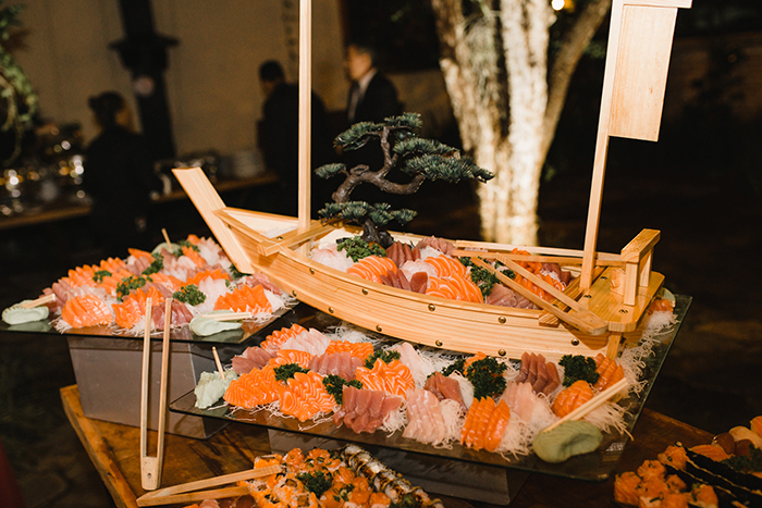 Casamento na fazenda com buffet de comida jponeasa