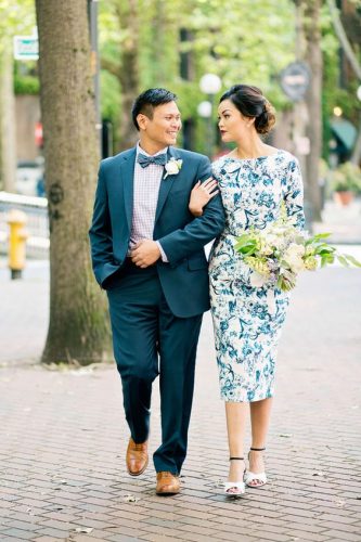 vestido floral casamento civil