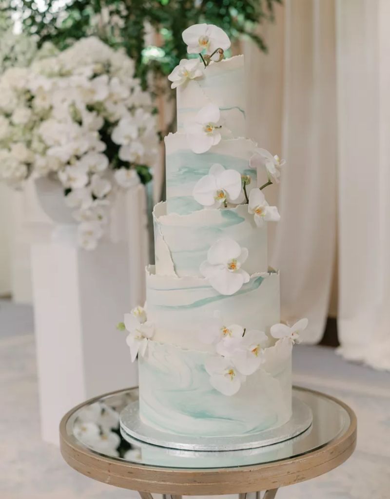 bolo de casamento com orquídea