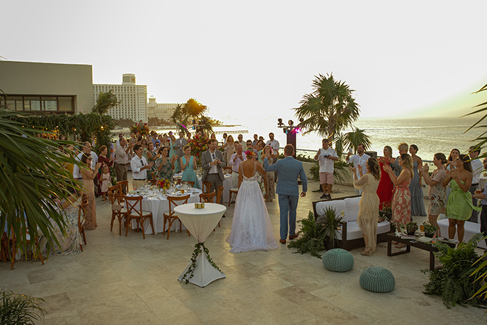 Destination Wedding com barulhinho do mar no pôr do sol de Cancún &#8211; Camila &#038; Rafael