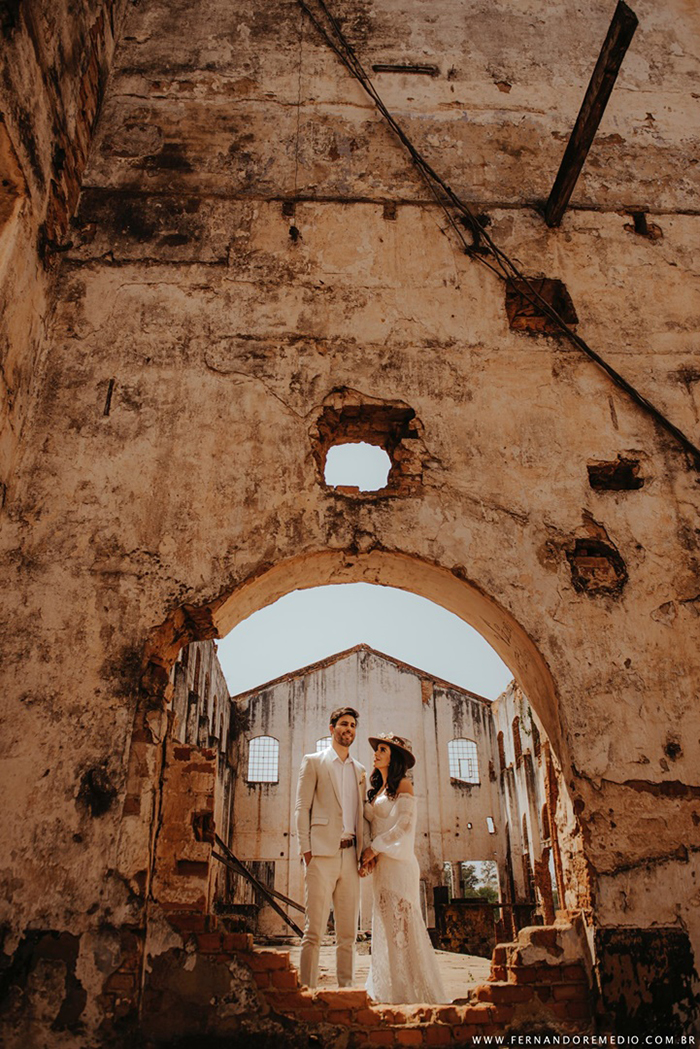 {Editorial “SIM”} Elopement wedding boho nas ruínas de uma antiga usina em Piracicaba
