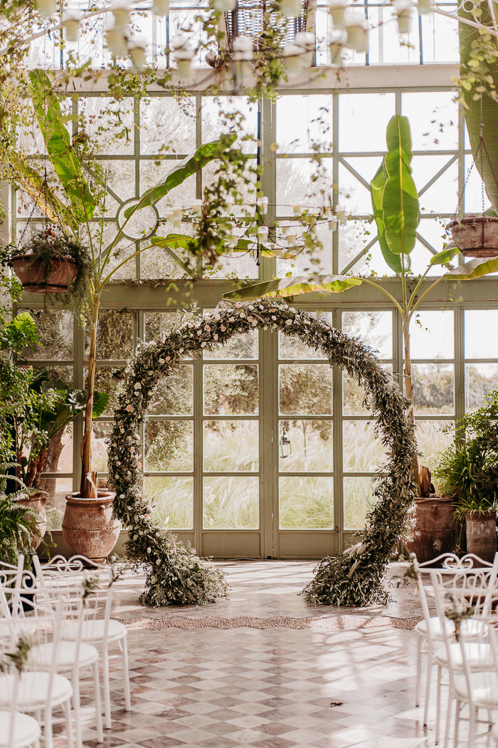 altar circular para casamento verde