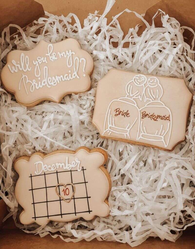 biscoitos para convite de padrinhos de casamento