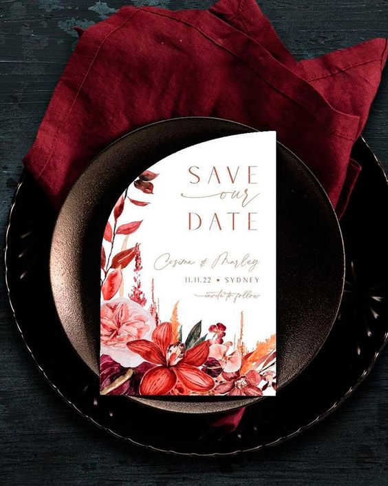 save the date floral
