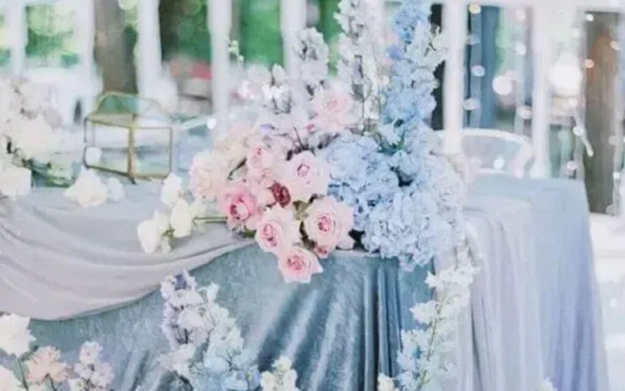 decoração de casamento azul