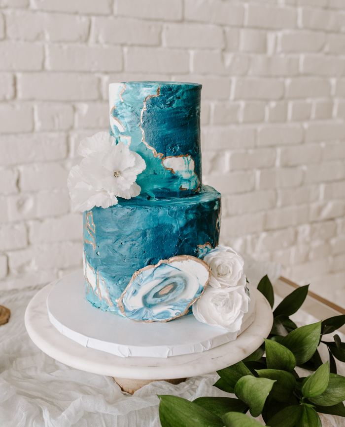  bolo de casamento azul claro
