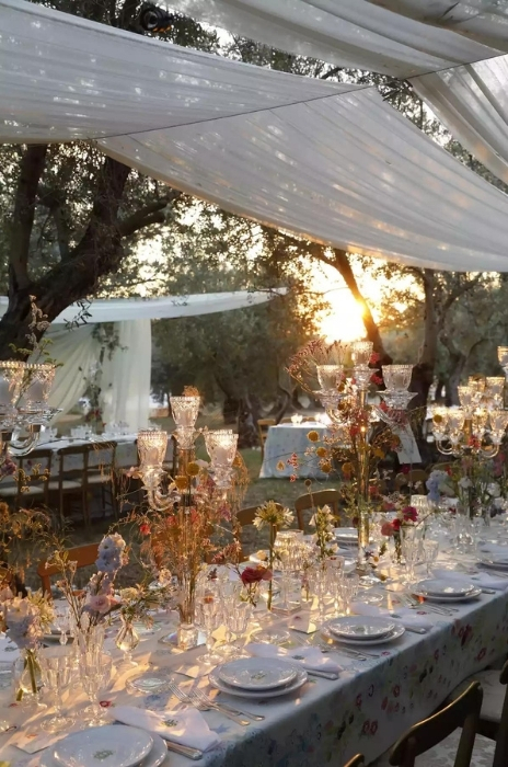 mesas ao ar livre para casamento vintage