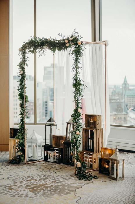 altar diy minimalista para casamento