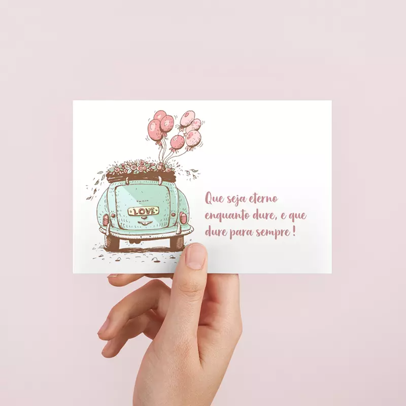 cart&atilde;o e agradecimento aos noivos