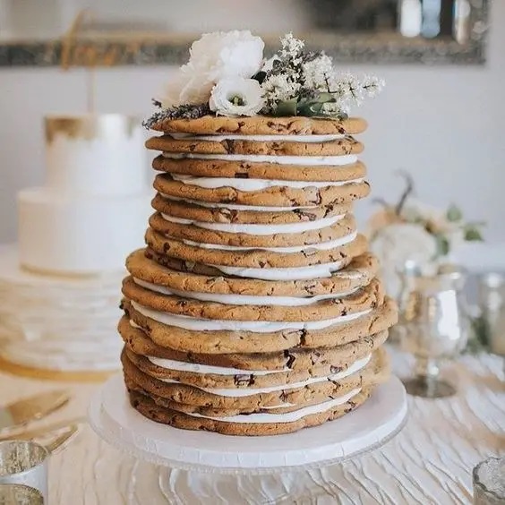 bolo de cookies para casamento civil