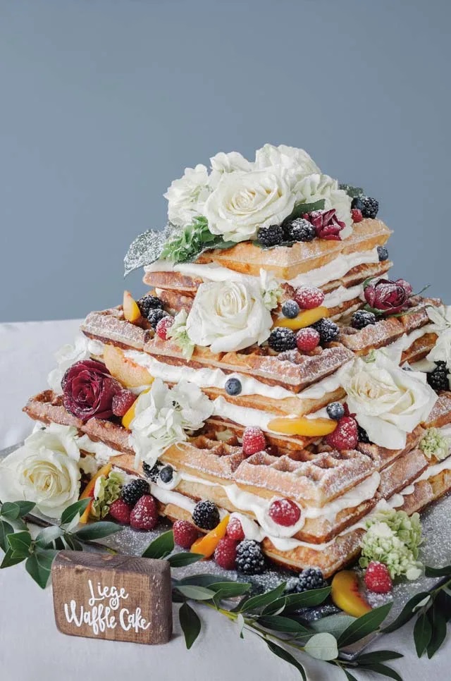bolo de waffle para casamento civil