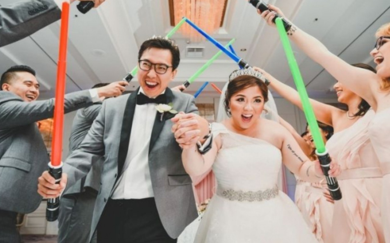 saídas dos noivos em casamento geek
