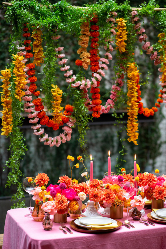 decoração festa de casamento indiano