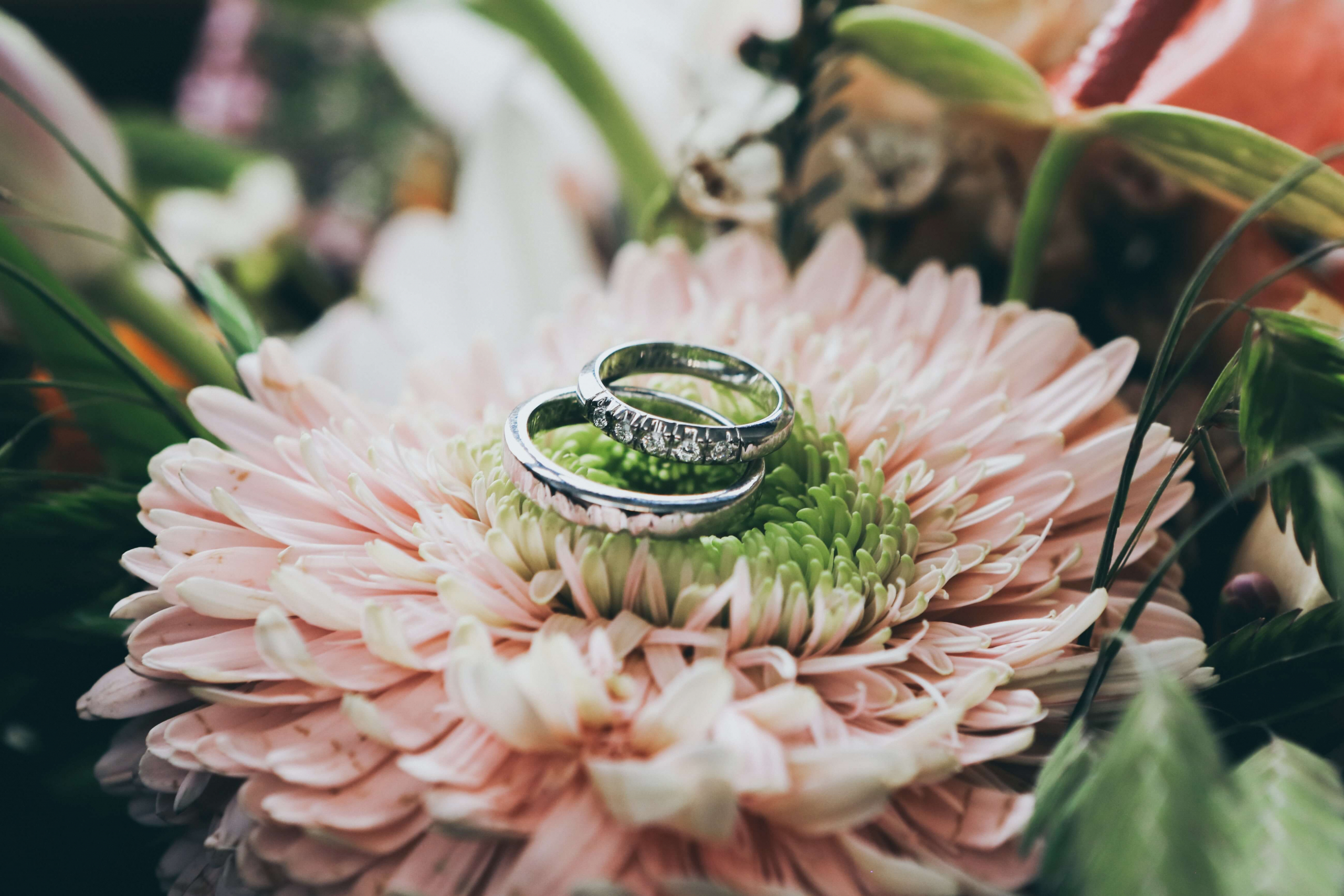 alianças em flores para celebrar de bodas de prata 
