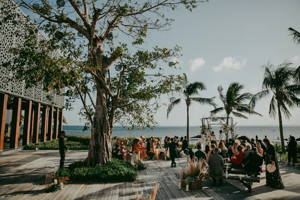 casamento em cancún com cerimonia frente mar