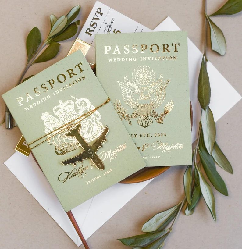  convite de casamento em formato de passaporte