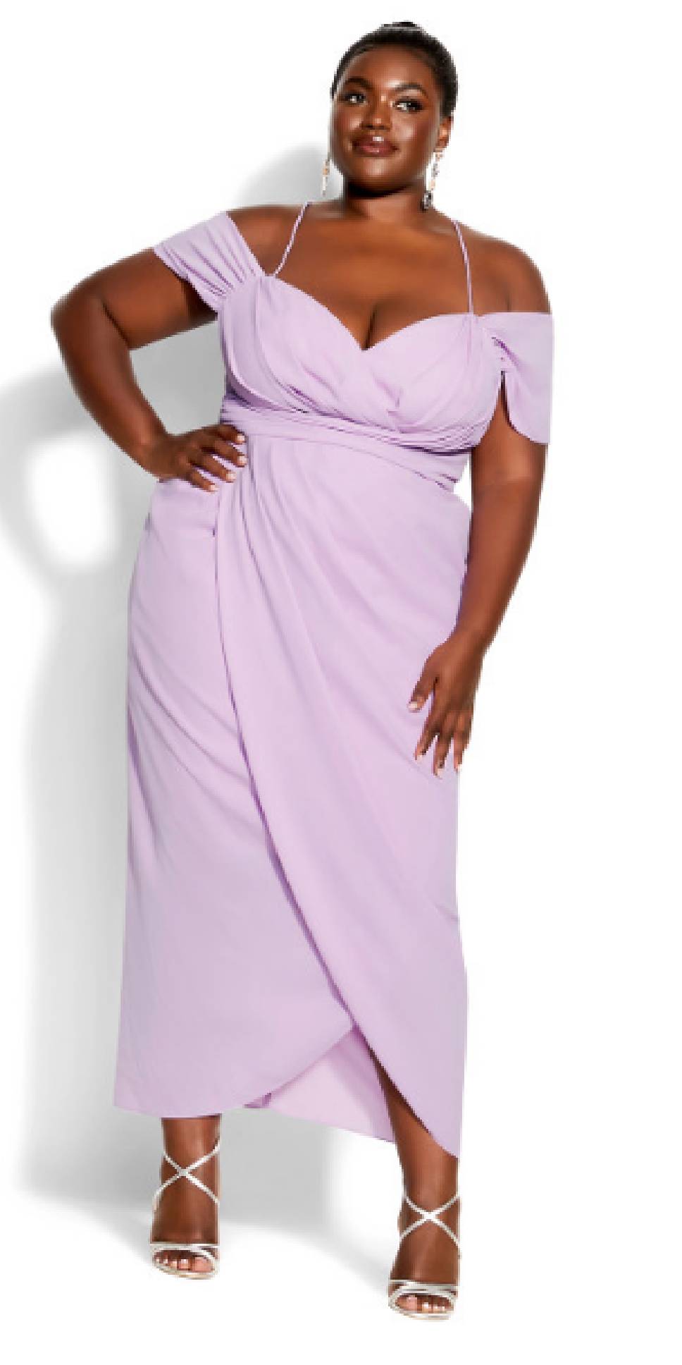 vestido de festa plus size lilás