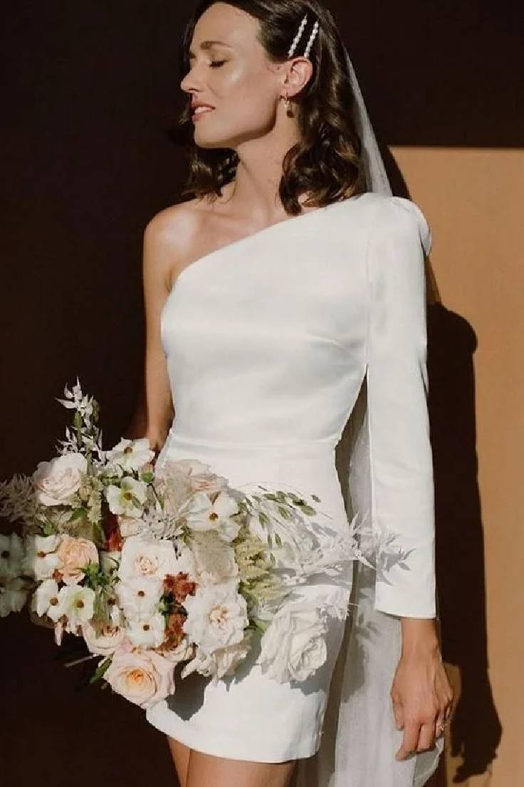 vestido de noiva simples mini