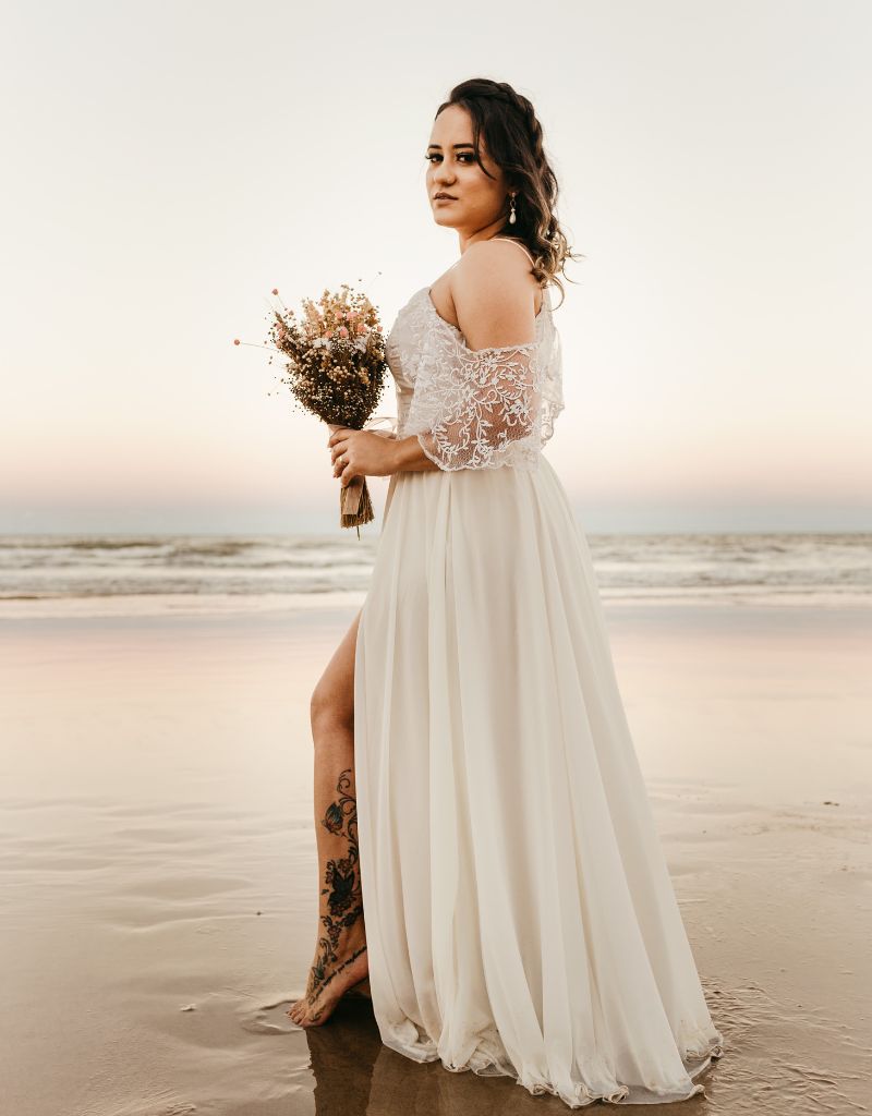 noiva em casamento na praia