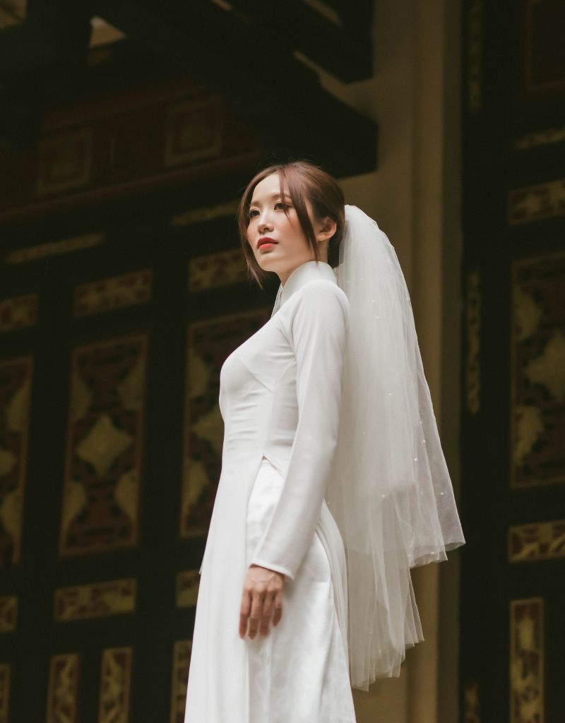 vestido de noiva simples com manga longa