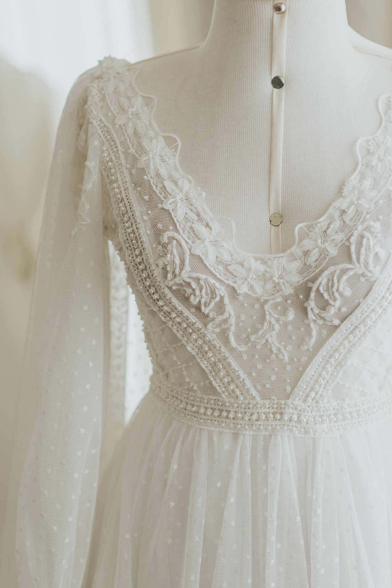 Vestido de noiva no manequim