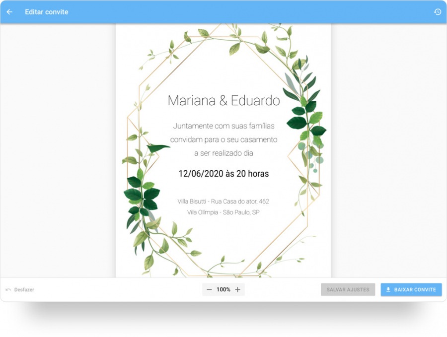 passo a passo para criar um convite de casamento online no iCasei