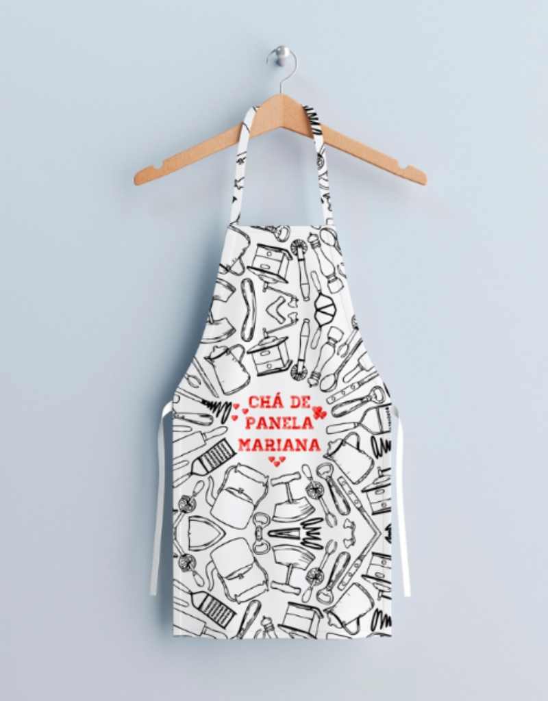 avental de cozinha personalizado de lembrancinha para chá de panela
