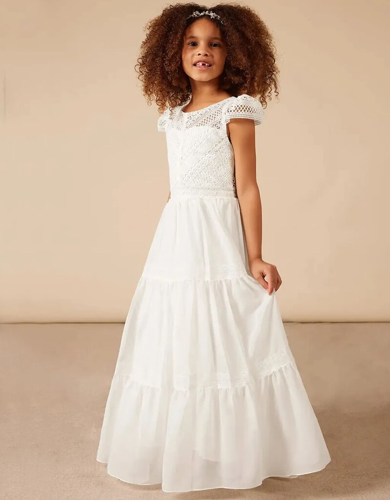 vestido longo branco para florista de casamento