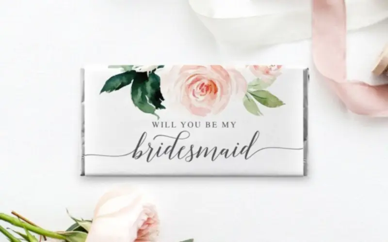 convite para padrinhos de casamento em barra de chocolate