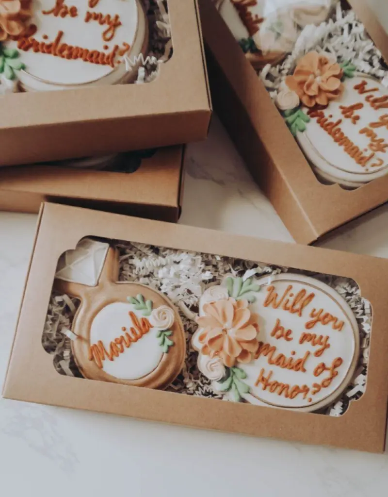  caixa com bolinho para convite para padrinhos