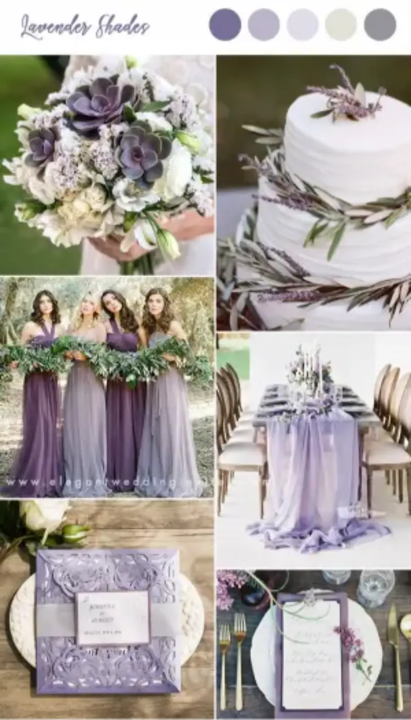cores para casamento lavanda