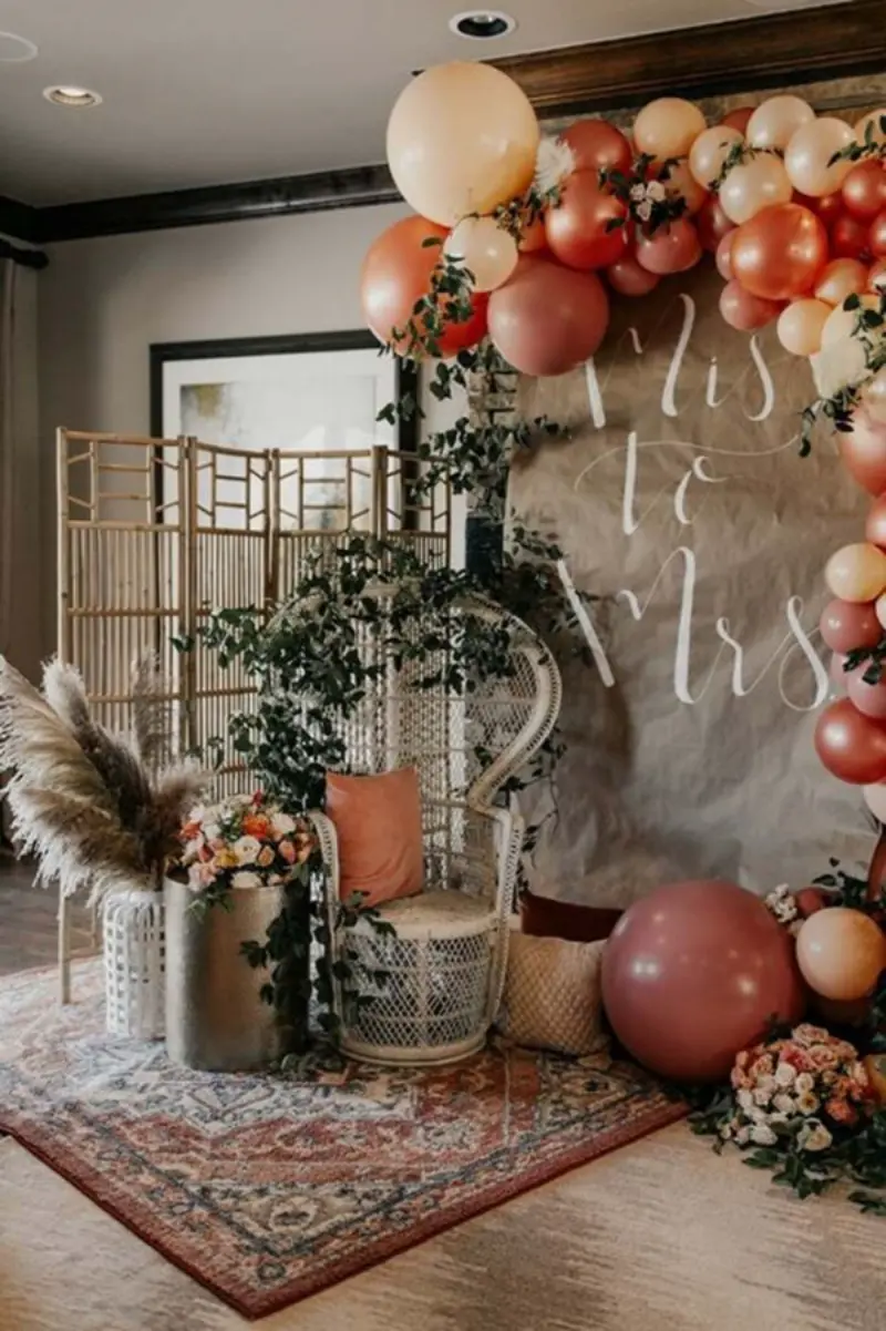 Decoração de chá de panela estilo boho