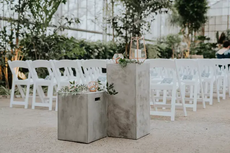 decoração de casamento com concreto